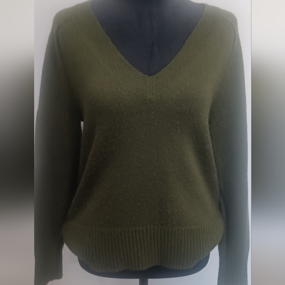 Banana Republic Olive V-Neck Sweater